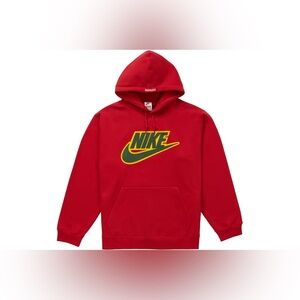 Supreme nike leather applique hooded sweatshirt